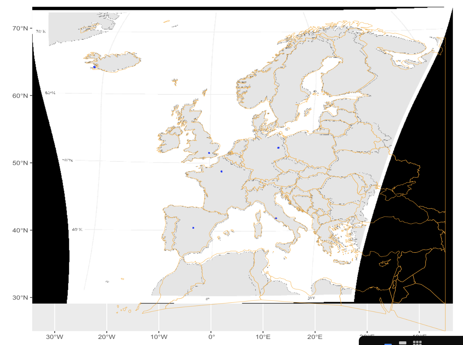 Figure: Revised warped image superimposed on the reference map.