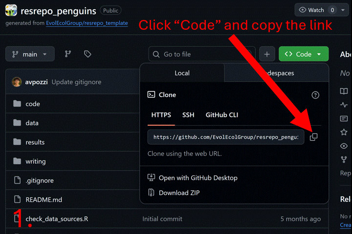 Cloning a repository using GitHub and RStudio