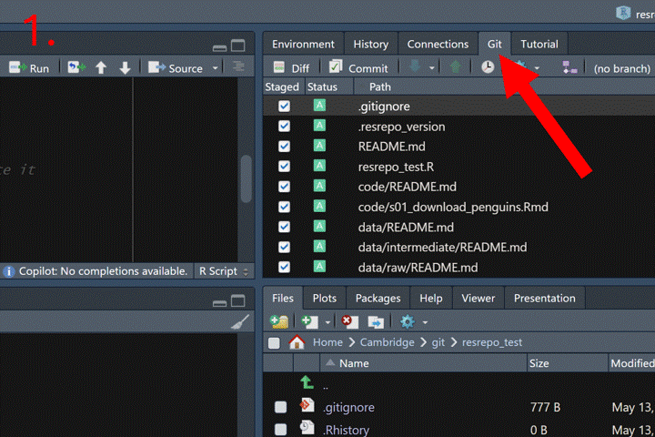 Committing in RStudio